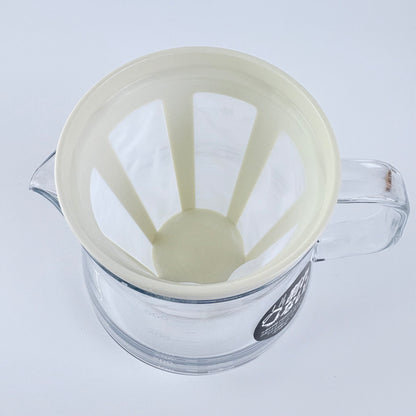 Akebono STRON 500 2WAY Dripper Set – kávový server s filtrem, krémový, Made in Japan