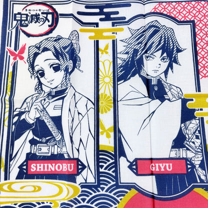 Japonské tenugui Demon Slayer – hrdinové Kimetsu no Yaiba | originál Bandai, Made in Japan