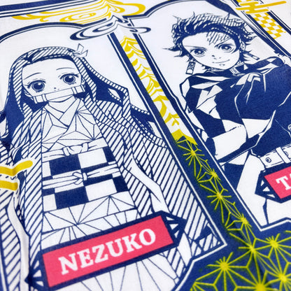 Japonské tenugui Demon Slayer – hrdinové Kimetsu no Yaiba | originál Bandai, Made in Japan