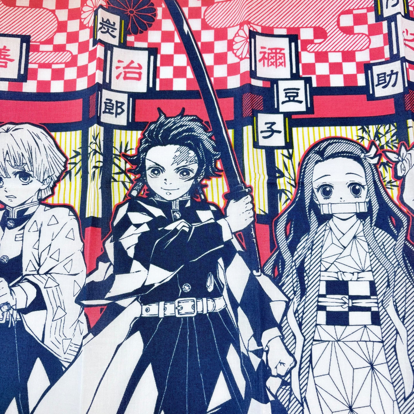 Japonské tenugui Demon Slayer – bojovníci Kimetsu no Yaiba | originál Bandai, Made in Japan