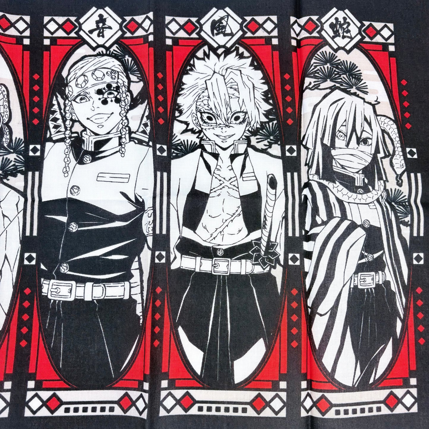 Japonské tenugui Demon Slayer – devět pilířů Hashira | originál Bandai, Made in Japan