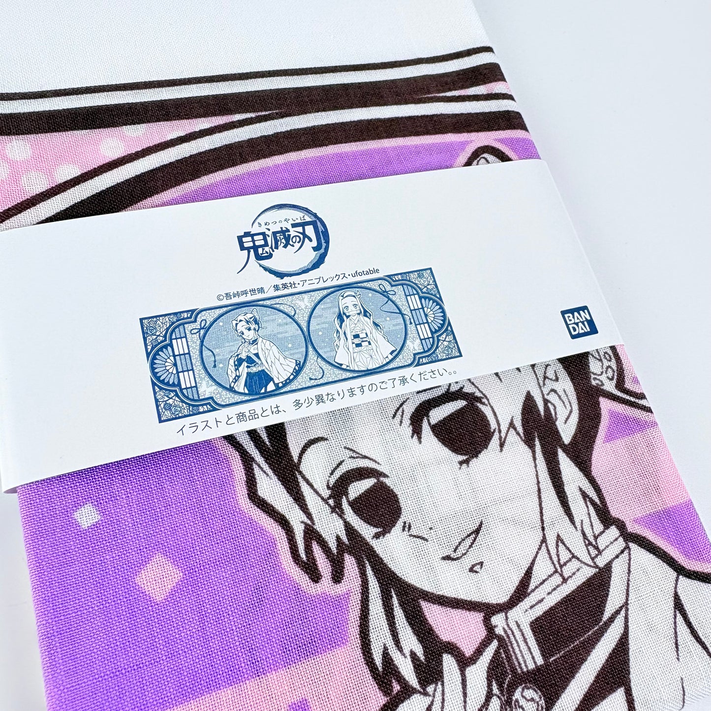 Japonské tenugui Demon Slayer – Nezuko a Shinobu | originál Bandai, Made in Japan