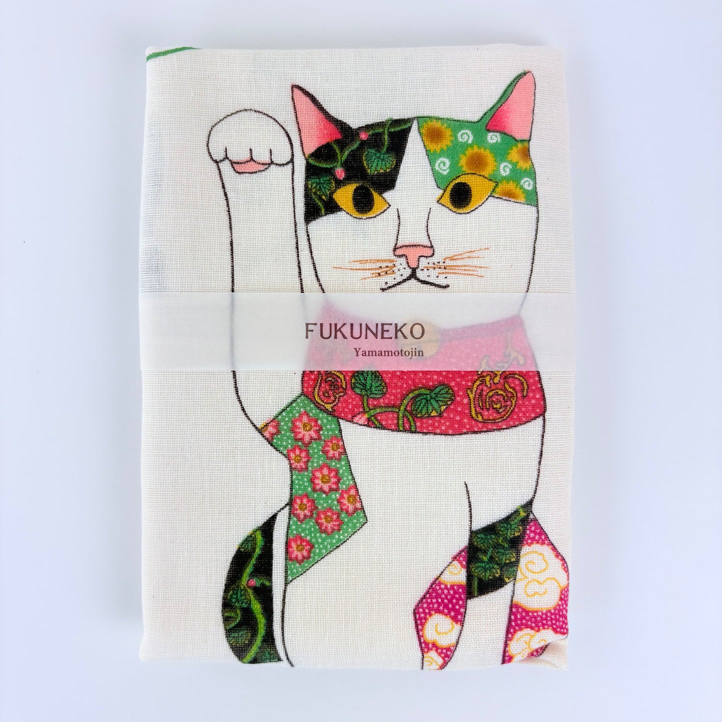 Japonské gauzové tenugui Fukuneko – šťastné kočky Maneki Neko | Made in Japan