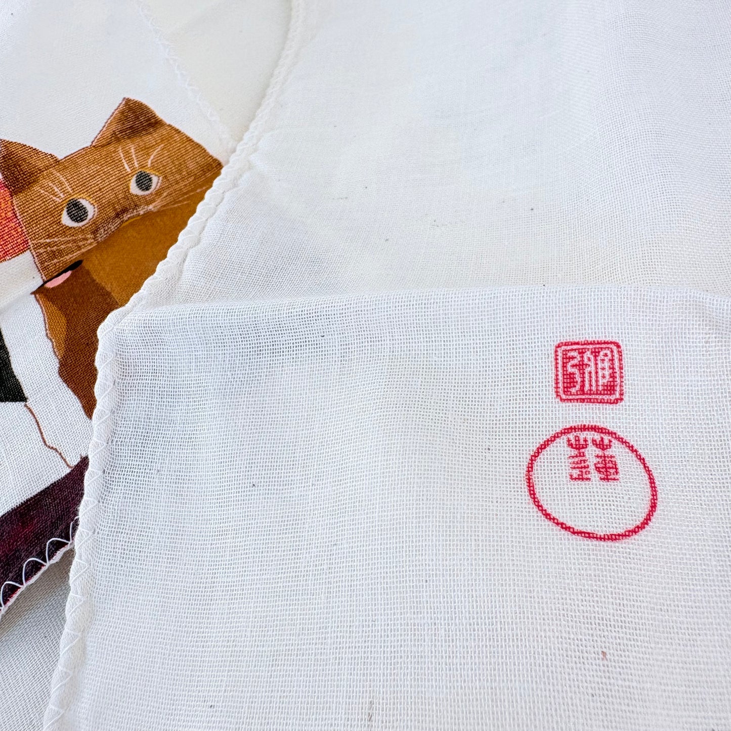Japonské gauzové tenugui Fukuneko – šťastné kočky Maneki Neko | Made in Japan