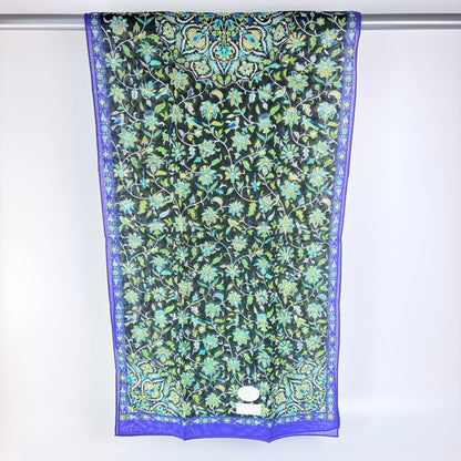 Japonský bavlněný šál Silk Road Květy a ptáci s UV úpravou – Made in Japan