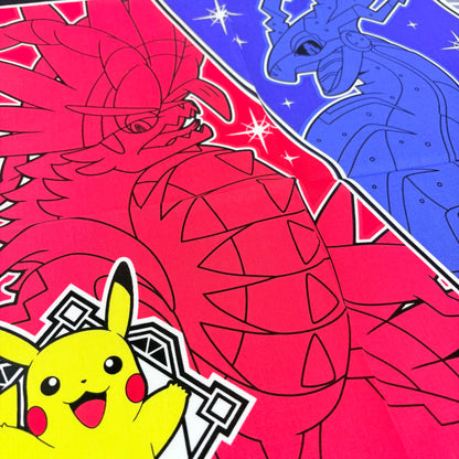 Japonský bavlněný šátek Pokémon Scarlet & Violet – Koraidon, Miraidon a Pikachu – Made in Japan