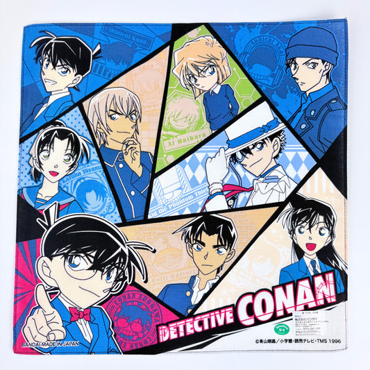 Japonský bavlněný šátek Detektiv Conan – Hlavní postavy 30 × 30 cm – Made in Japan
