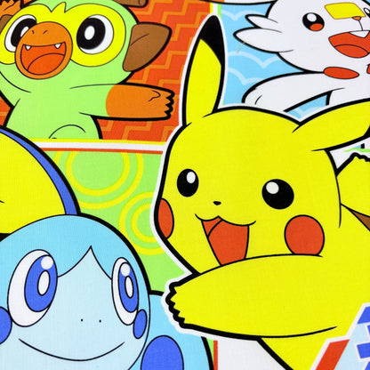 Japonský bavlněný šátek Pokémon Sword & Shield – Pikachu a startovní Pokémoni 30 × 30 cm – Made in Japan