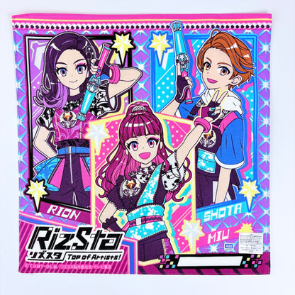 Japonský bavlněný šátek RizSta – Hvězdné trio Rion, Miu a Shota 30 × 30 cm – Made in Japan