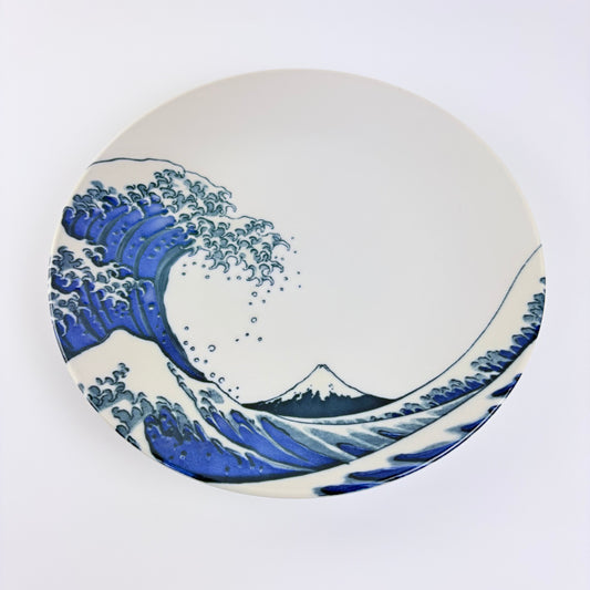 Teller Große Welle und Fuji, weiß, 20 cm – Made in Japan