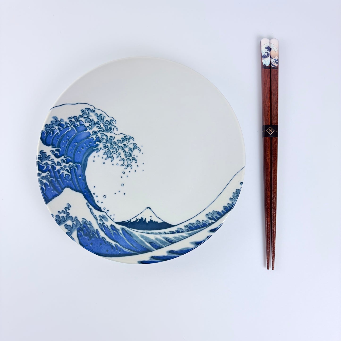 Talíř Velká vlna a Fuji, bílý, 20 cm – Made in Japan