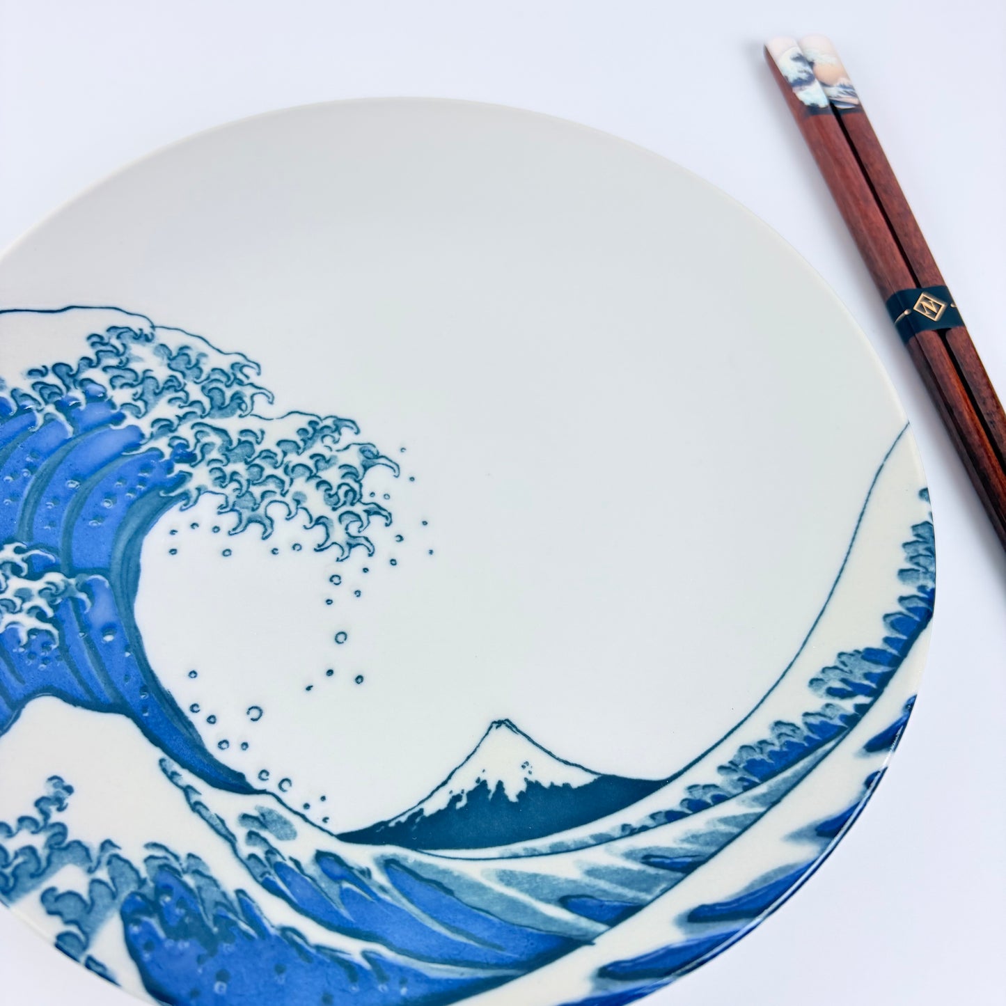Talíř Velká vlna a Fuji, bílý, 20 cm – Made in Japan