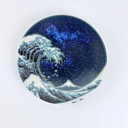 Japonský talířek Velká vlna, indigový, 11,8 cm – Mino Ware, Made in Japan