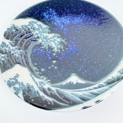 Japonský talířek Velká vlna, indigový, 11,8 cm – Mino Ware, Made in Japan