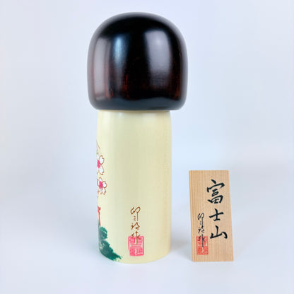 Autorská kokeshi Fujisan – Hora Fuji a sakury | Usaburo | Made in Japan