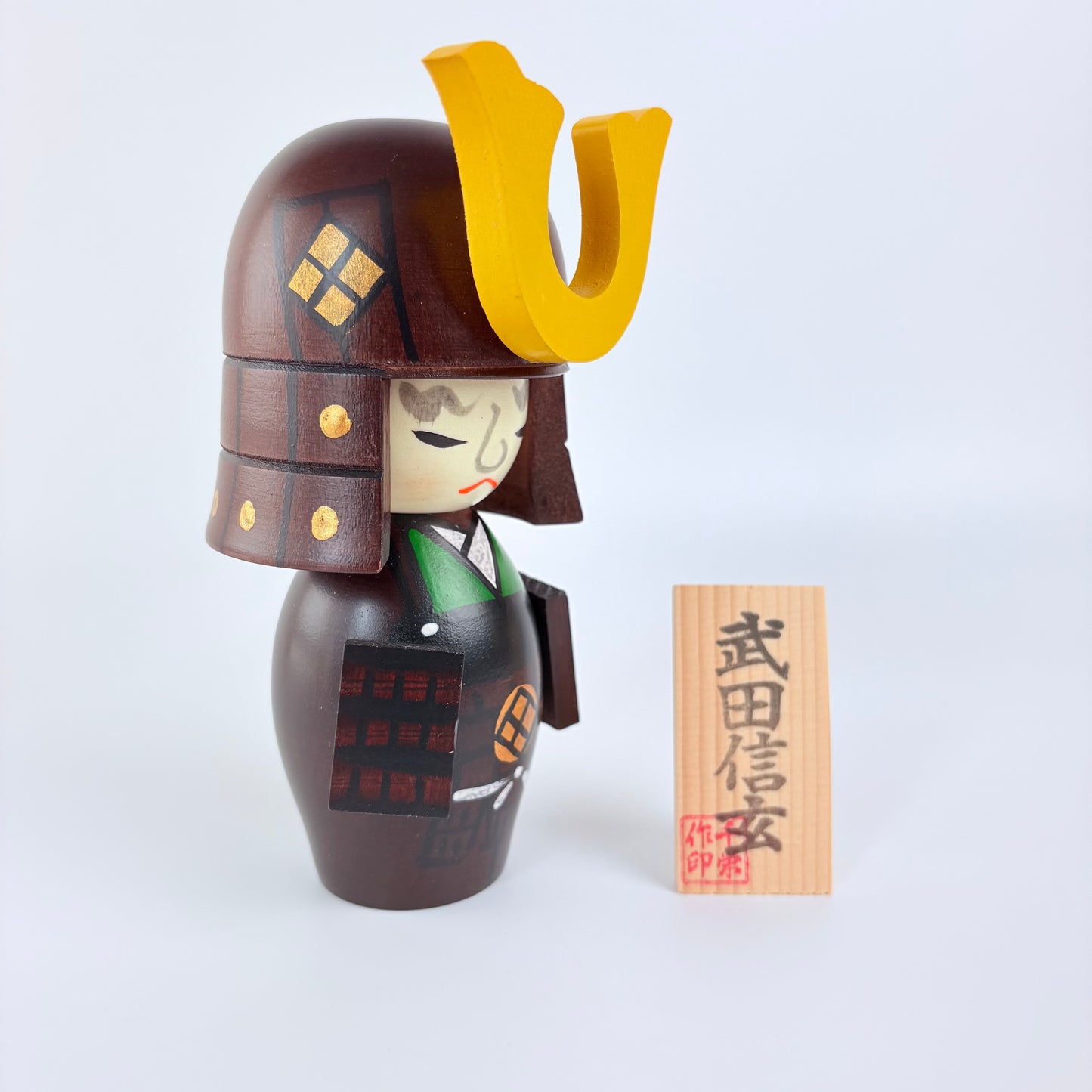 Autorská kokeshi Takeda Shingen – samurajský vojevůdce | Made in Japan