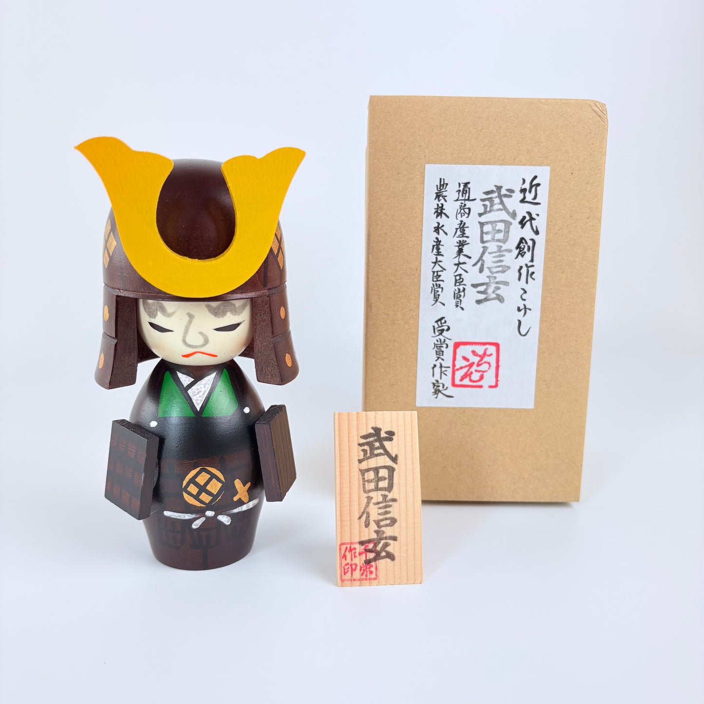 Autorská kokeshi Takeda Shingen – samurajský vojevůdce | Made in Japan