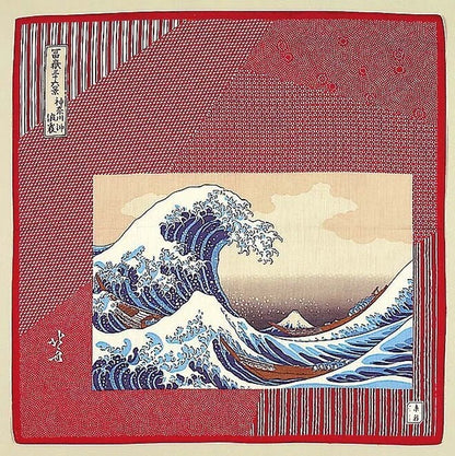 Furoshiki Velká vlna 50 × 50 cm / velmi jemná bavlna / Made in Japan