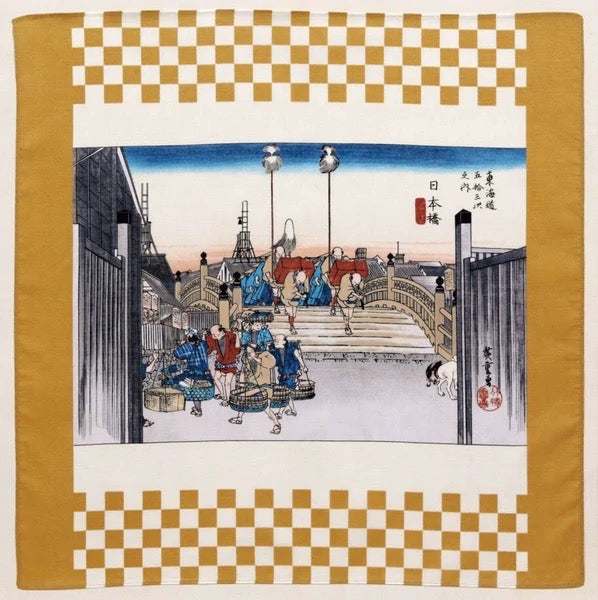 Furoshiki Nihonbashi 50 × 50 cm / velmi jemná bavlna / Made in Japan