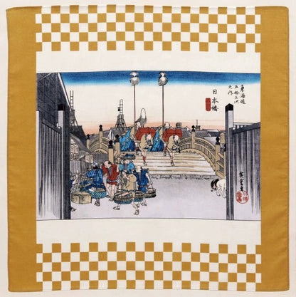 Furoshiki Nihonbashi 50 × 50 cm / velmi jemná bavlna / Made in Japan