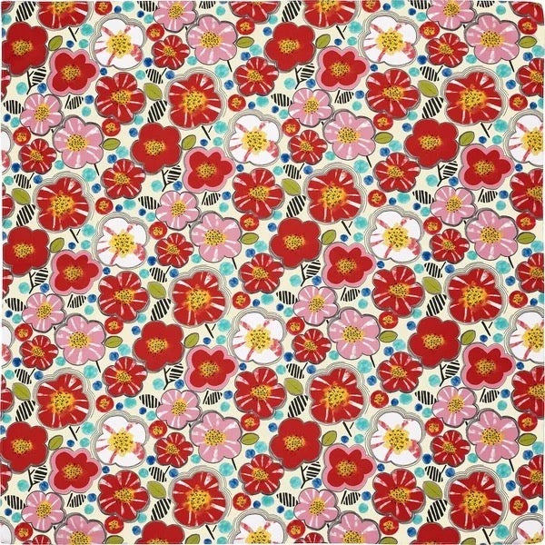 Furoshiki Ivory Floral 100×100 cm – japonský šátek na balení dárků | Made in Japan