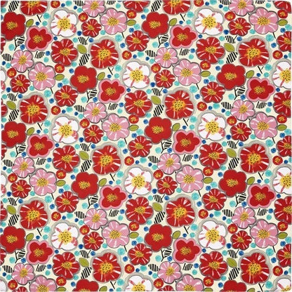 Furoshiki Ivory Floral 100×100 cm – japonský šátek na balení dárků | Made in Japan