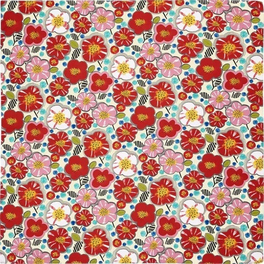 Furoshiki Ivory Floral 100×100 cm – japonský šátek na balení dárků | Made in Japan