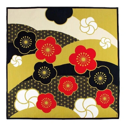 Furoshiki Ume zlaté 90 × 90 cm / bavlna / Made in Japan