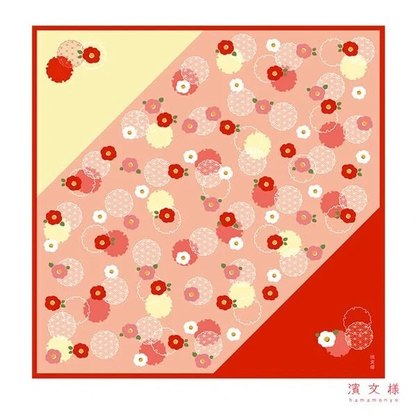 Furoshiki Snowflake and Camellia 50 × 50 cm | Made in Japan