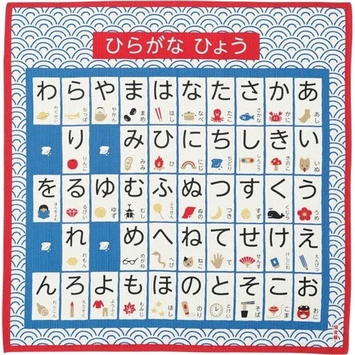 Furoshiki Hiragana 50 × 50 cm / bavlna / Made in Japan