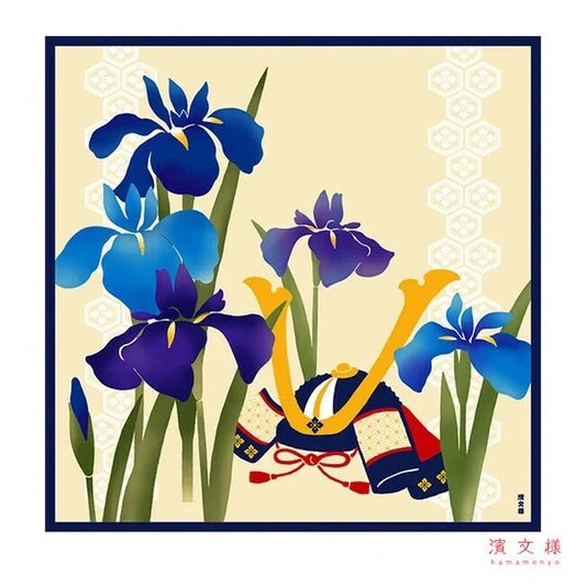 Furoshiki Iris and Helmet 50 × 50 cm | Made in Japan