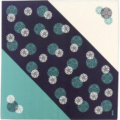 Furoshiki Karakusa květy zelenomodré 50 × 50 cm / bavlna / Made in Japan