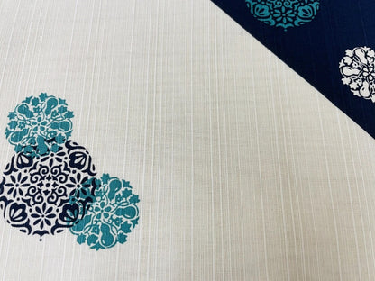 Furoshiki Karakusa květy zelenomodré 50 × 50 cm / bavlna / Made in Japan