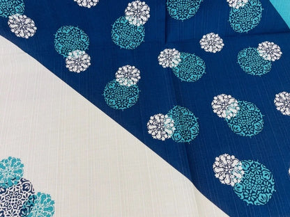 Furoshiki Karakusa květy zelenomodré 50 × 50 cm / bavlna / Made in Japan