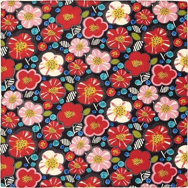 Voděodolné furoshiki Hana černé 70 × 70 cm / polyester / Made in Japan – Kyoto