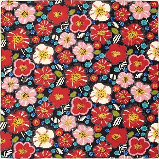 Voděodolné furoshiki Hana černé 70 × 70 cm / polyester / Made in Japan – Kyoto
