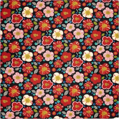 Furoshiki Black Floral 100×100 cm – japonský šátek na balení dárků | Made in Japan