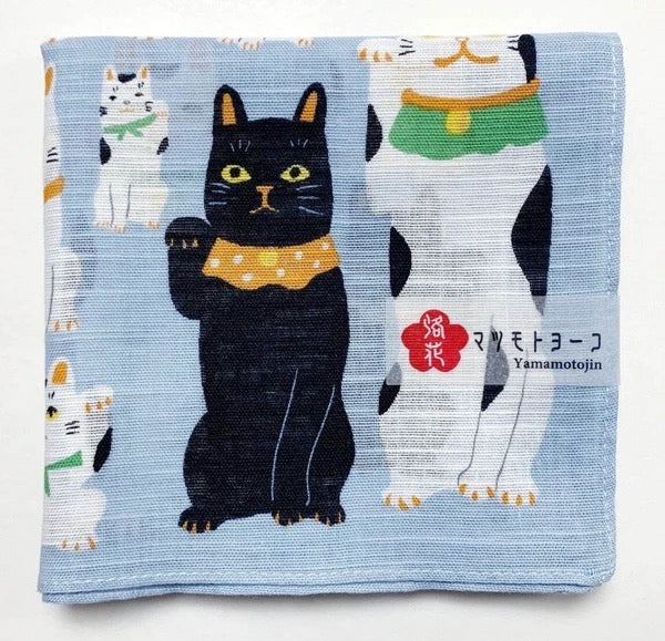 Furoshiki Kočky Maneki Neko 50 × 50 cm / velmi jemná bavlna / Made in Japan