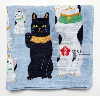 Furoshiki Kočky Maneki Neko 50 × 50 cm / velmi jemná bavlna / Made in Japan