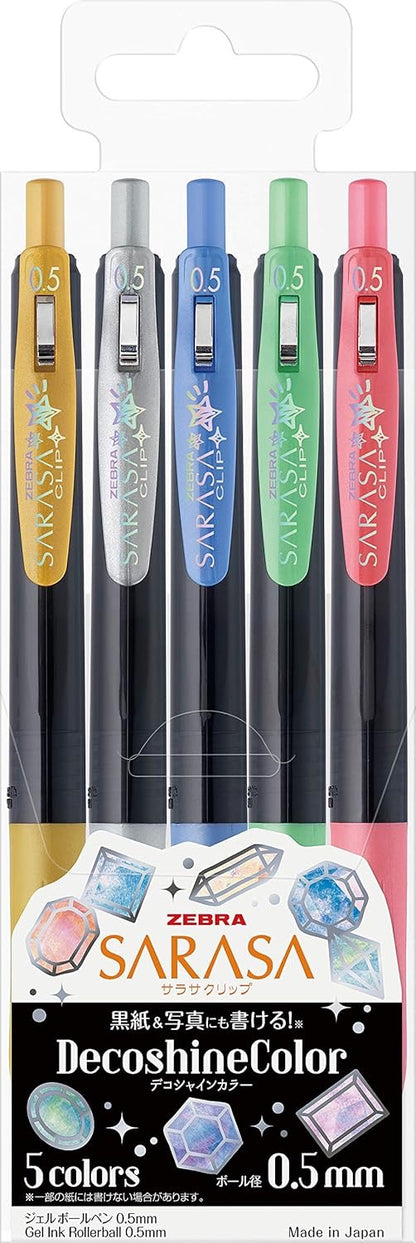 Gelová pera ZEBRA SARASA Clip Decoshine Color 5 ks 0,5 mm | Made in Japan