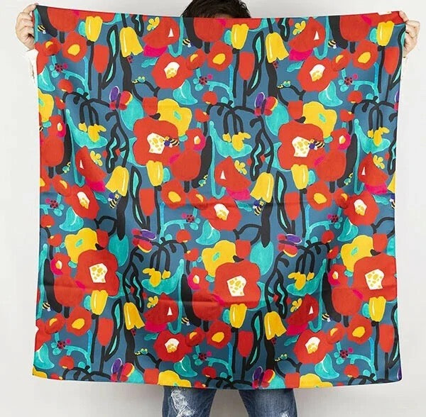 Voděodolné furoshiki Botanica 100 × 100 cm / polyester / Made in Japan – Kyoto