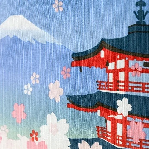 Furoshiki Sakura, Fuji a pagoda 50 × 50 cm / bavlna / Made in Japan