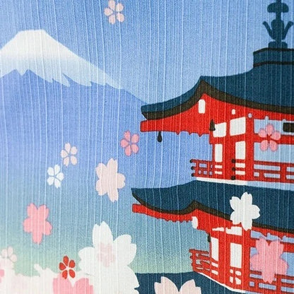 Furoshiki Sakura, Fuji a pagoda 50 × 50 cm / bavlna / Made in Japan