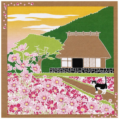 Furoshiki Kočka – září 50 × 50 cm / Made in Japan