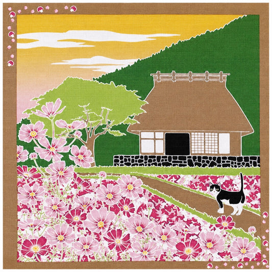 Furoshiki Kočka – září 50 × 50 cm / Made in Japan