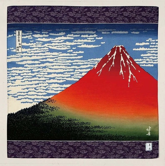 Furoshiki Akafuji fialové 47,5 × 47,5 cm / velmi jemná bavlna / Made in Japan