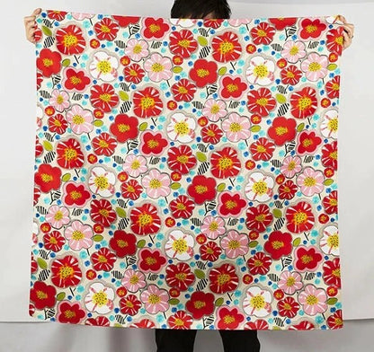Furoshiki Ivory Floral 100×100 cm – japonský šátek na balení dárků | Made in Japan