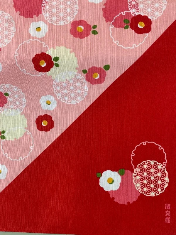 Furoshiki Snowflake and Camellia 50 × 50 cm | Made in Japan