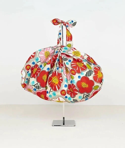 Furoshiki Ivory Floral 100×100 cm – japonský šátek na balení dárků | Made in Japan