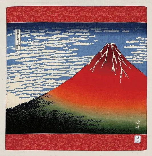 Furoshiki Akafuji červené 47,5 × 47,5 cm / velmi jemná bavlna / Made in Japan